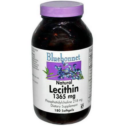 Bluebonnet Nutrition, Natural Lecithin, 1365mg, 180 Softgels
