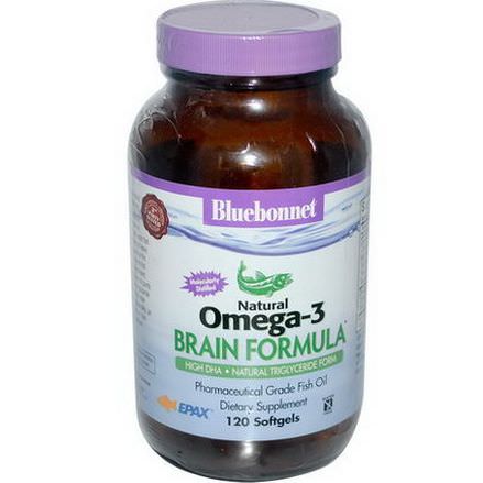 Bluebonnet Nutrition, Natural Omega-3 Brain Formula, 120 Softgels