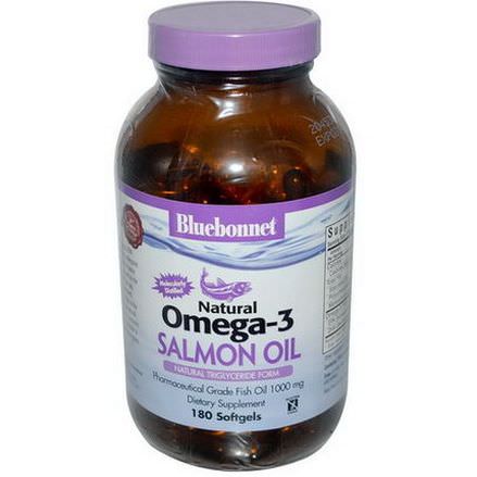 Bluebonnet Nutrition, Natural Omega-3 Salmon Oil, 1000mg, 180 Softgels