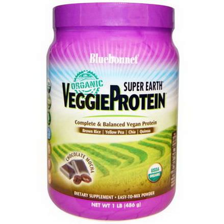 Bluebonnet Nutrition, Organic, Super Earth, Veggie Protein, Chocolate Mocha 486g