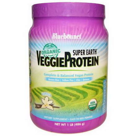 Bluebonnet Nutrition, Organic, Super Earth, Veggie Protein, Vanilla 486g