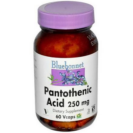 Bluebonnet Nutrition, Pantothenic Acid, 250mg, 60 Vcaps