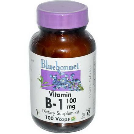 Bluebonnet Nutrition, Vitamin B-1, 100mg, 100 Vcaps