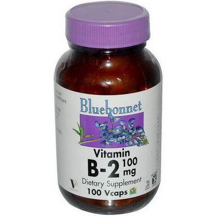 Bluebonnet Nutrition, Vitamin B-2, 100mg, 100 Vcaps