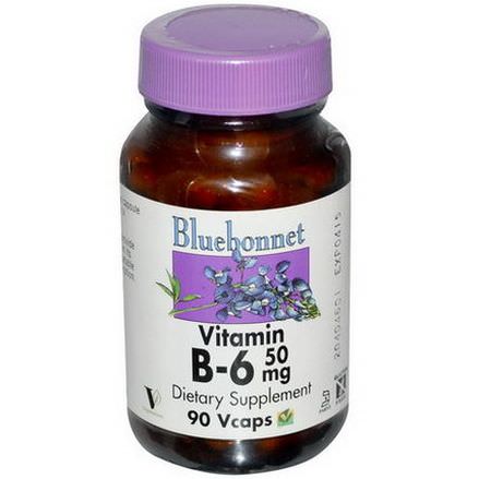 Bluebonnet Nutrition, Vitamin B-6, 50mg, 90 Vcaps