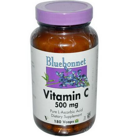 Bluebonnet Nutrition, Vitamin C, 500mg, 180 Vcaps