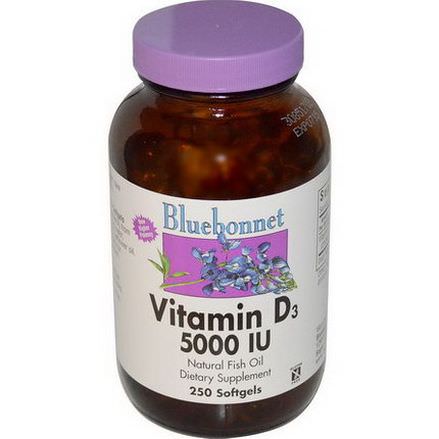 Bluebonnet Nutrition, Vitamin D3, 5000 IU, 250 Softgels