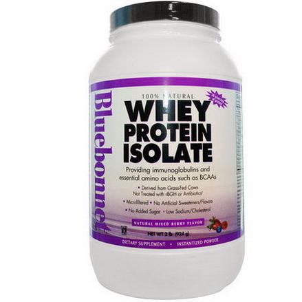 Bluebonnet Nutrition, Whey Protein Isolate, Natural Mixed Berry Flavor 924g