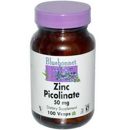 Bluebonnet Nutrition, Zinc Picolinate, 50mg, 100 Vcaps