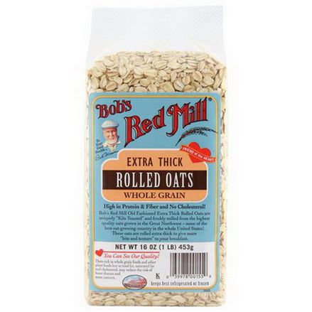 Bob's Red Mill, Extra Thick Rolled Oats, Whole Grain 1 lb 453g