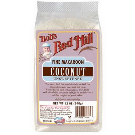 Bob's Red Mill, Fine Macaroon Coconut, Unsweetened 340g