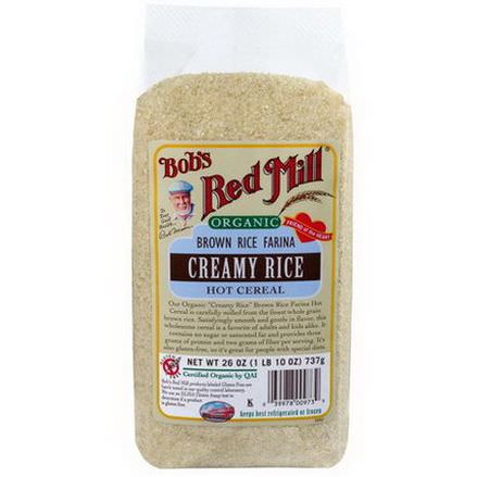Bob's Red Mill, Organic Brown Rice Farina, Creamy Rice, Hot Cereal 737g