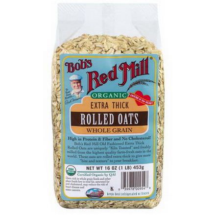 Bob's Red Mill, Organic, Extra Thick Rolled Oats 453g
