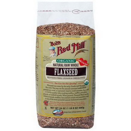Bob's Red Mill, Organic Natural Raw Whole Flaxseeds 680g