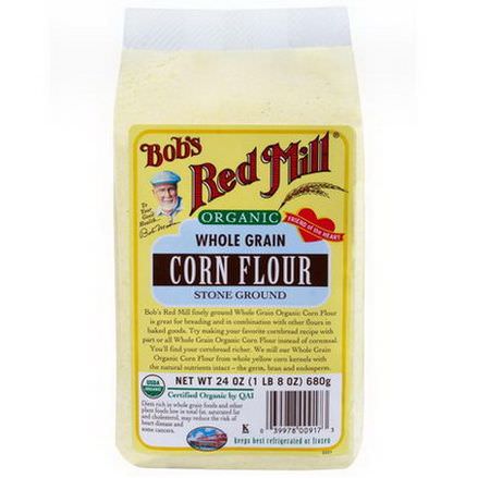 Bob's Red Mill, Organic, Whole Grain Corn Flour 680g