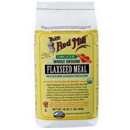 Bob's Red Mill, Organic Whole Ground Flaxseed Meal 1 lb 453g
