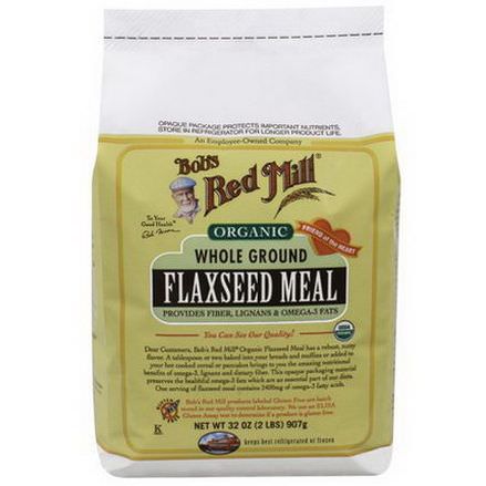Bob's Red Mill, Organic Whole Ground Flaxseed Meal, Gluten Free 907g