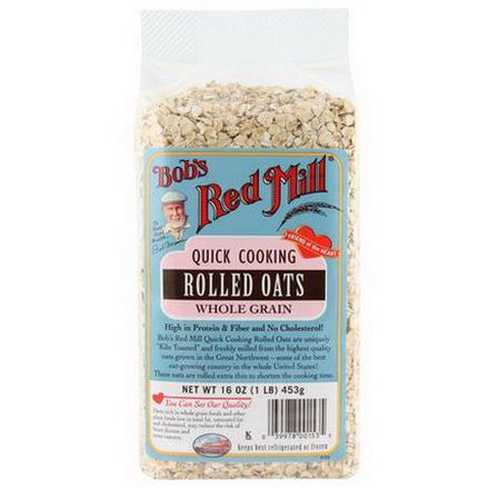 Bob's Red Mill, Quick Cooking Rolled Oats, Whole Grain 453g