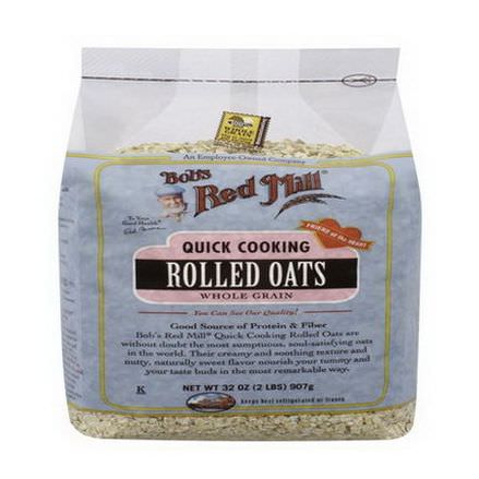 Bob's Red Mill, Quick Cooking Rolled Oats, Whole Grain 907g