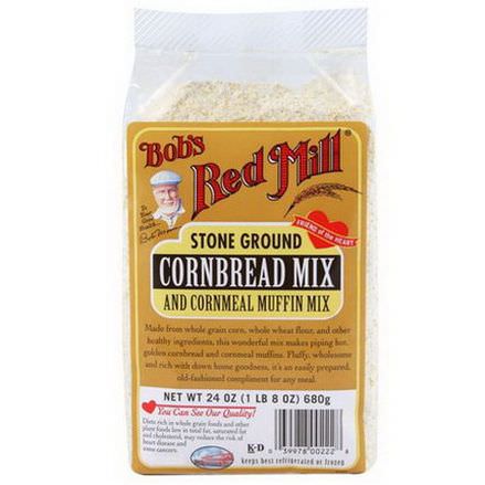 Bob's Red Mill, Stone Ground, Cornbread Mix and Cornmeal Muffin Mix 680g
