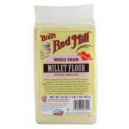 Bob's Red Mill, Whole Grain, Millet Flour, Stone Ground 652g