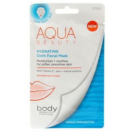 Body Benefits, By Body Image, Aqua Beauty, Hydrating, Cloth Facial Mask, Single Application