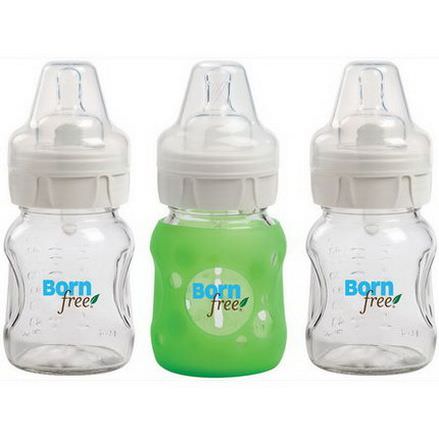 Born Free, Natural Feeding Glass Bottles, Slow Flow, 3 Pack, 5 oz Each