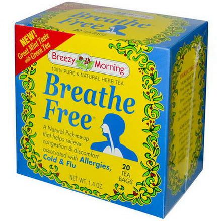 Breezy Morning Teas, Breathe Free, 100% Pure&Natural Herb Tea, 20 Bags, 1.4 oz