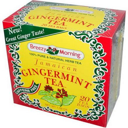 Breezy Morning Teas, Jamaican Gingermint Tea, Caffeine Free, 20 Tea Bags, 1.58 oz