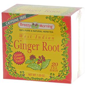 Breezy Morning Teas, West Indian Ginger Root, Caffeine Free, 20 Tea Bags, 1.55 oz