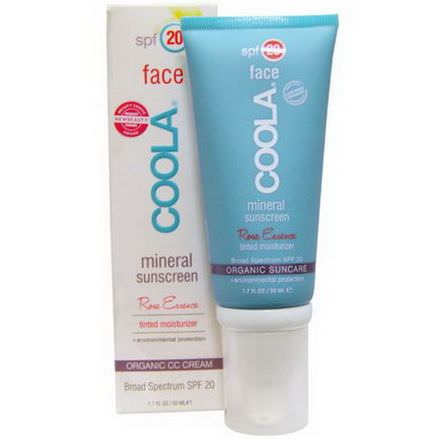 COOLA Organic Suncare Collection, Mineral Face, Mineral Sunscreen, SPF 20, Rose Essence 50ml