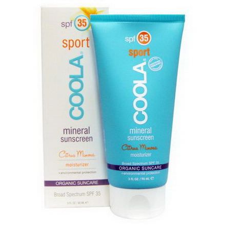 COOLA Organic Suncare Collection, Sport, Mineral Sunscreen, SPF 30, Citrus Mimosa 90ml