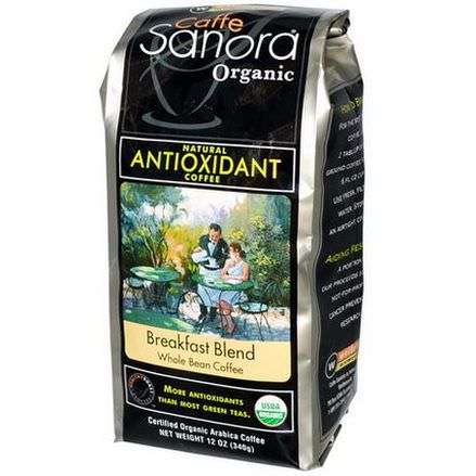 Caffe Sanora, Organic, Whole Bean Coffee, Breakfast Blend 340g