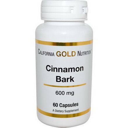 California Gold Nutrition, Cinnamon Bark, 600mg, 60 Capsules