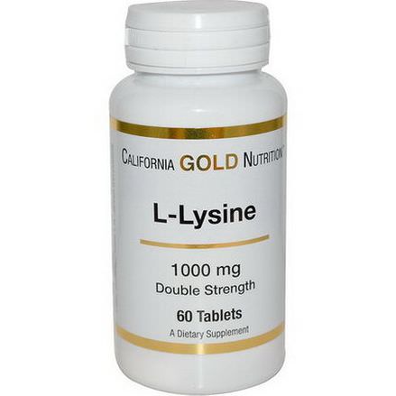 California Gold Nutrition, L-Lysine, 1000mg, 60 Tablets