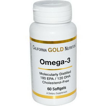 California Gold Nutrition, Omega-3, 60 Softgels