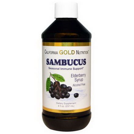 California Gold Nutrition, Sambucus, Elderberry Syrup, Alcohol Free 237ml