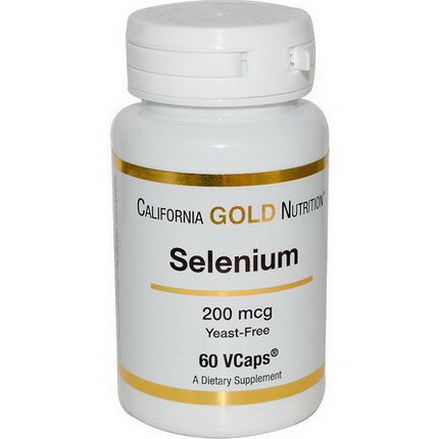 California Gold Nutrition, Selenium, 200mcg, 60 VCaps