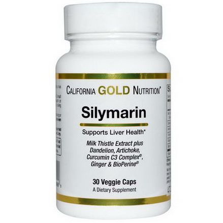 California Gold Nutrition, Silymarin Milk Thistle Extract, 30 Veggie Caps