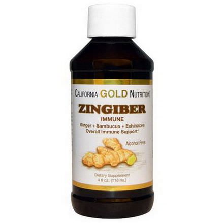 California Gold Nutrition, Zingiber, Immune, Alcohol Free 118ml