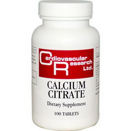 Cardiovascular Research Ltd. Calcium Citrate, 100 Tablets