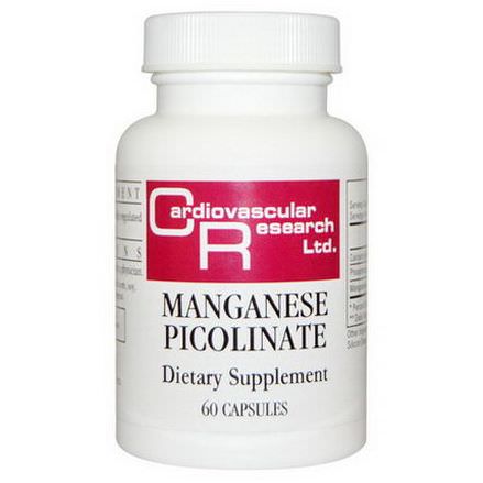 Cardiovascular Research Ltd. Manganese Picolinate, 60 Capsules