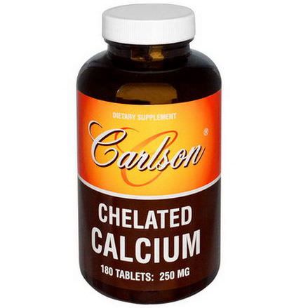 Carlson Labs, Chelated Calcium, 250mg, 180 Tablets