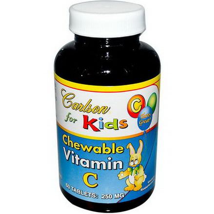 Carlson Labs, Chewable Vitamin C, For Kids, 250mg, 60 Tablets