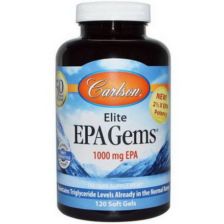 Carlson Labs, Elite EPA Gems, 1000mg, 120 Soft Gels