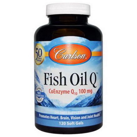 Carlson Labs, Fish Oil Q, CoEnzyme Q10, 100mg, 120 Soft Gels
