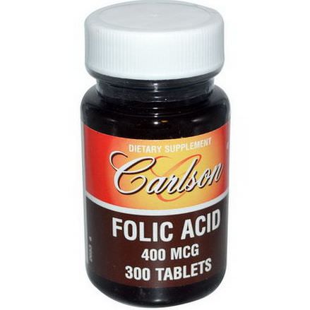 Carlson Labs, Folic Acid, 400mcg, 300 Tablets