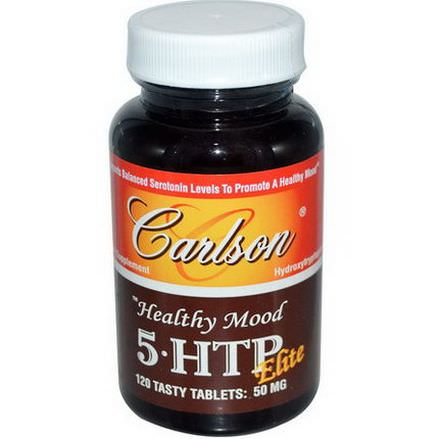 Carlson Labs, Healthy Mood, 5 HTP Elite, 50mg, 120 Tasty Tablets