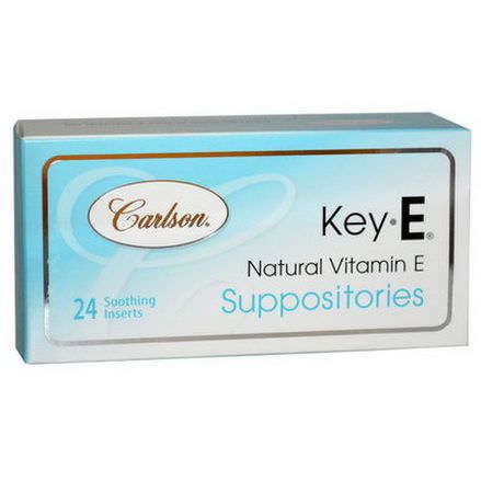 Carlson Labs, Key E Suppositories, Natural Vitamin E, 24 Soothing Inserts