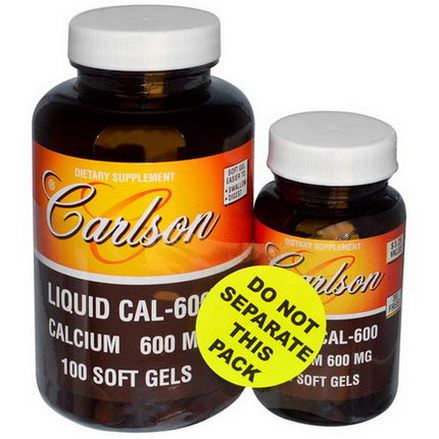 Carlson Labs, Liquid Cal-600, 100 30 Free Softgels
